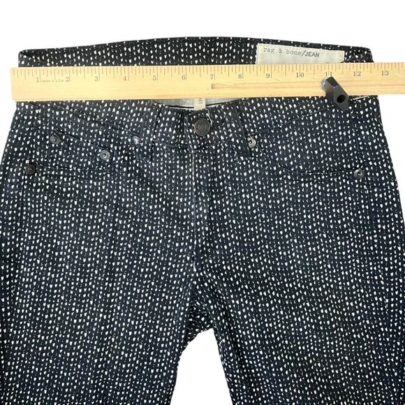 Rag & Bone Black White Printed Beachwood Legging Stretch Skinny Jeans Size 24 - Picture 4 of 13